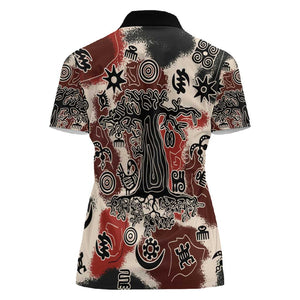 Adinkra Baobab Roots Women Polo Shirt African Ancestral Spirit Design - African Pride