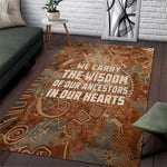 We Carry The Wisdom Area Rug Indigenous Spirit Quote Art - African Pride