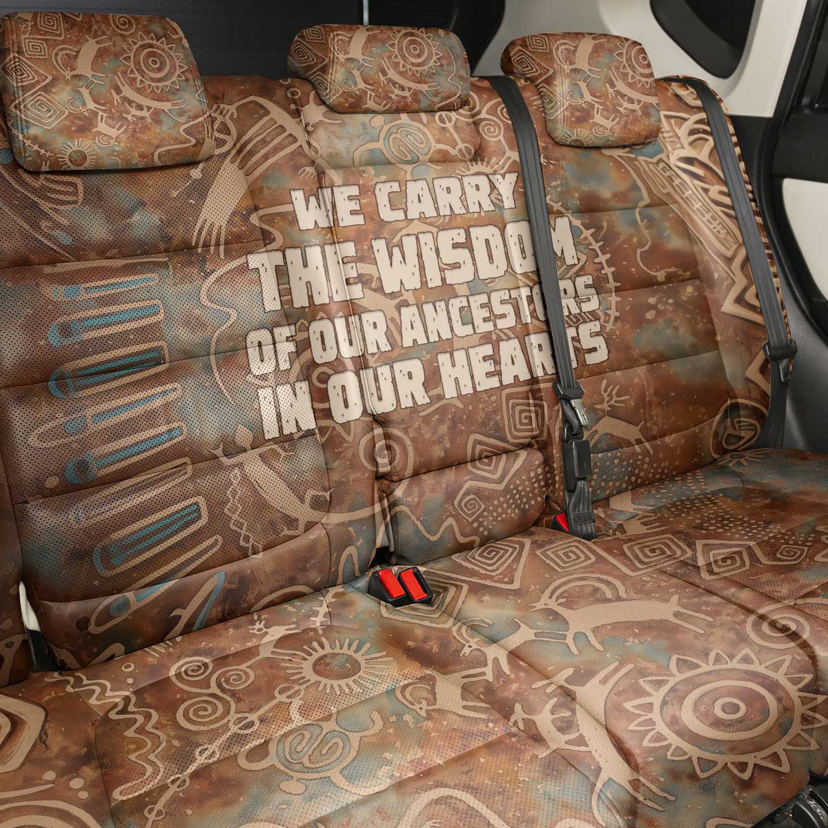 We Carry The Wisdom Back Car Seat Cover Indigenous Spirit Quote Art - African Pride