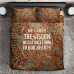 We Carry The Wisdom Bedding Set Indigenous Spirit Quote Art - African Pride