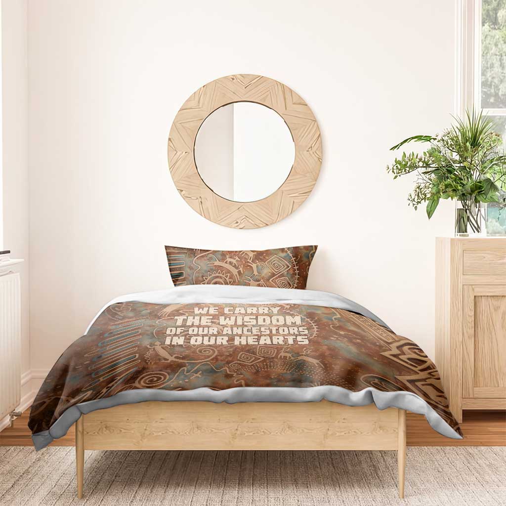 We Carry The Wisdom Bedding Set Indigenous Spirit Quote Art - African Pride