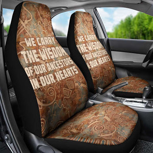 We Carry The Wisdom Car Seat Cover Indigenous Spirit Quote Art - African Pride