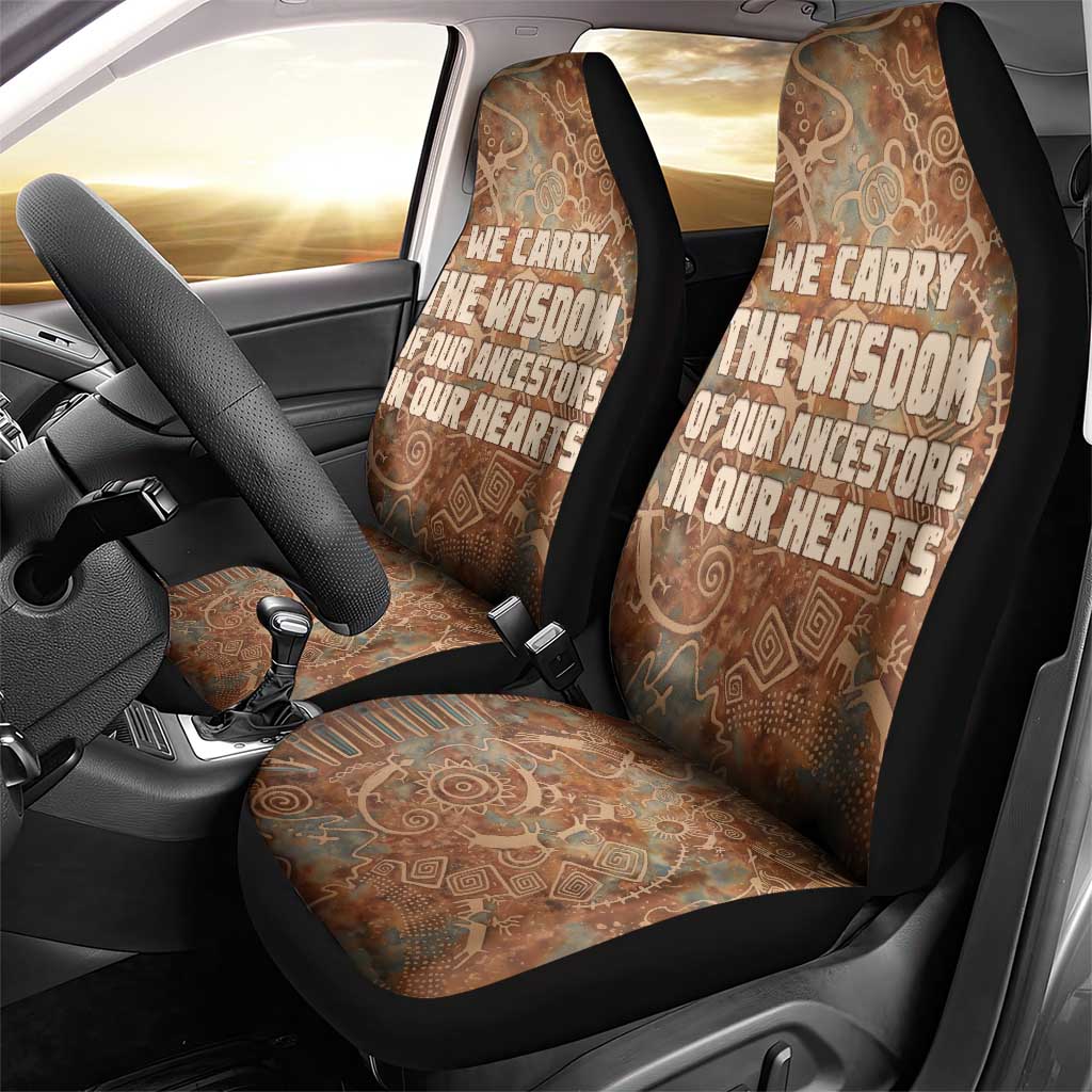 We Carry The Wisdom Car Seat Cover Indigenous Spirit Quote Art - African Pride