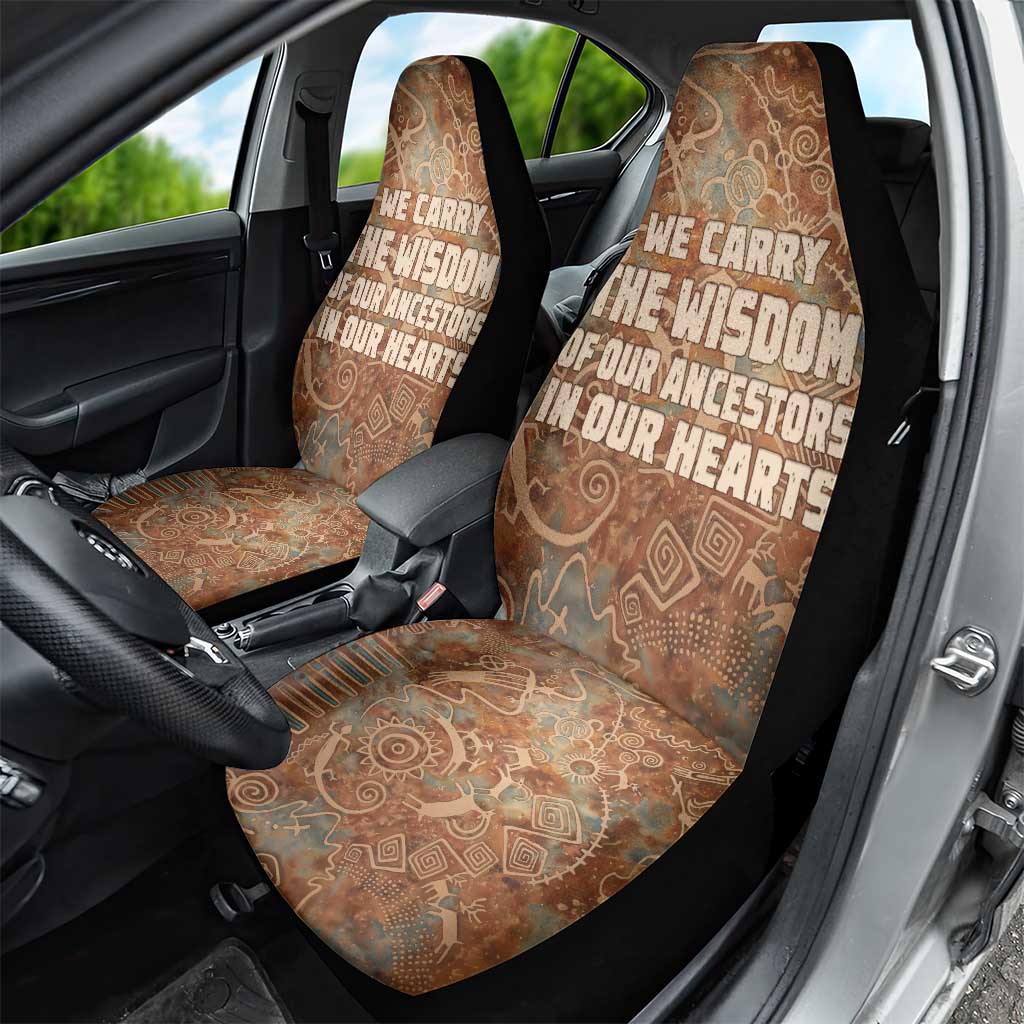 We Carry The Wisdom Car Seat Cover Indigenous Spirit Quote Art - African Pride