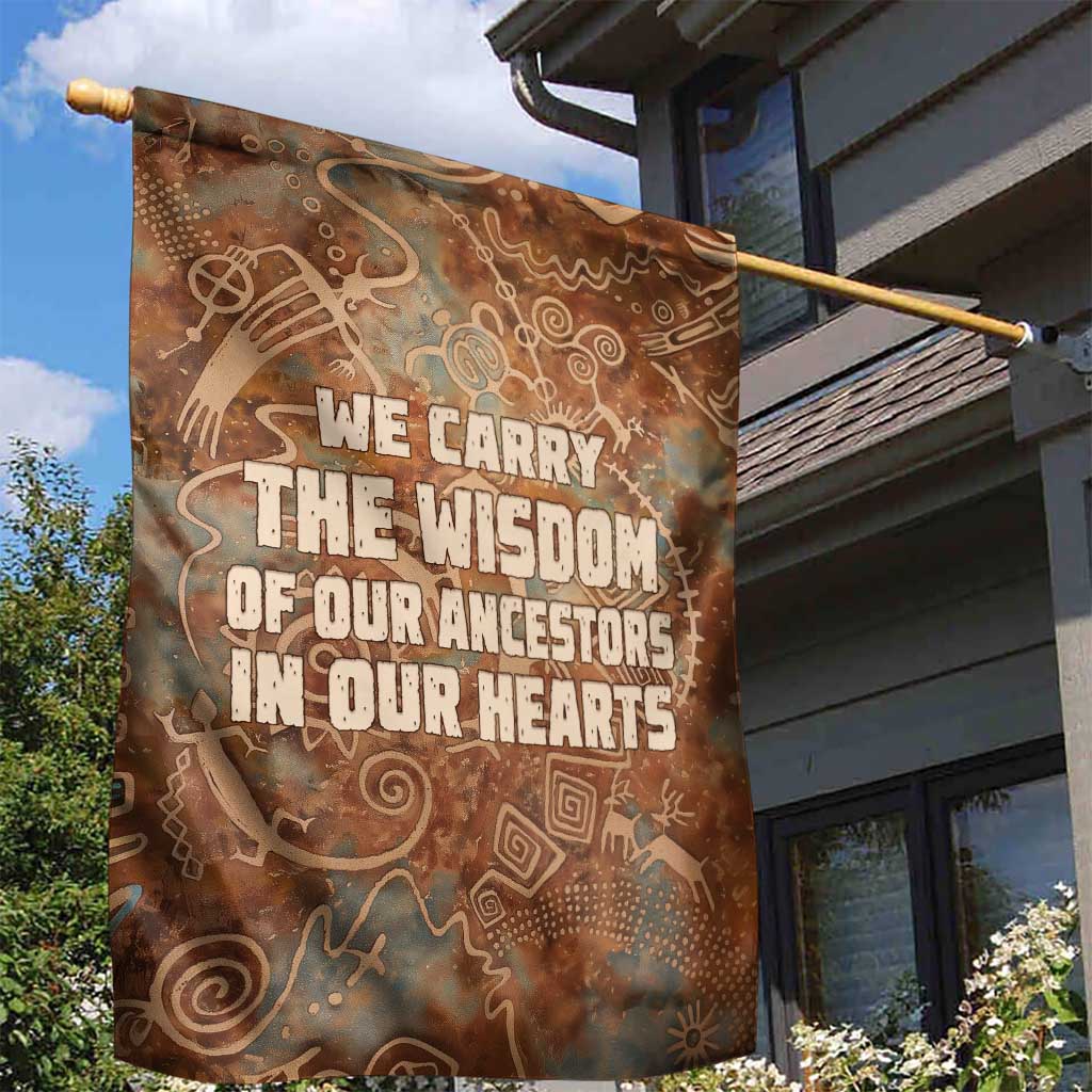 We Carry The Wisdom Garden Flag Indigenous Spirit Quote Art - African Pride