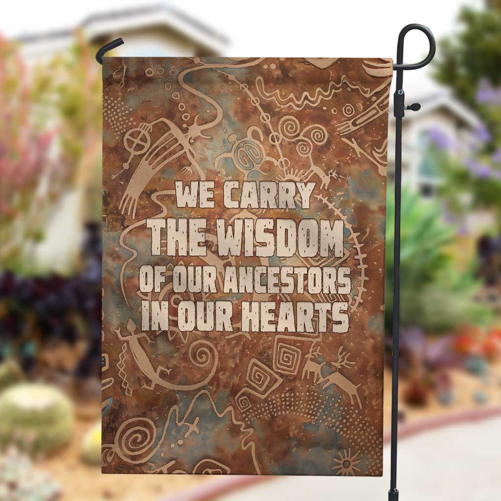 We Carry The Wisdom Garden Flag Indigenous Spirit Quote Art - African Pride