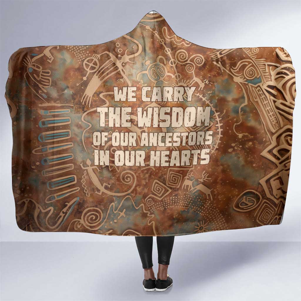 We Carry The Wisdom Hooded Blanket Indigenous Spirit Quote Art - African Pride
