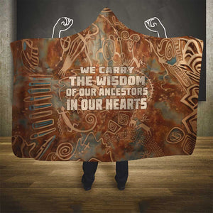 We Carry The Wisdom Hooded Blanket Indigenous Spirit Quote Art - African Pride