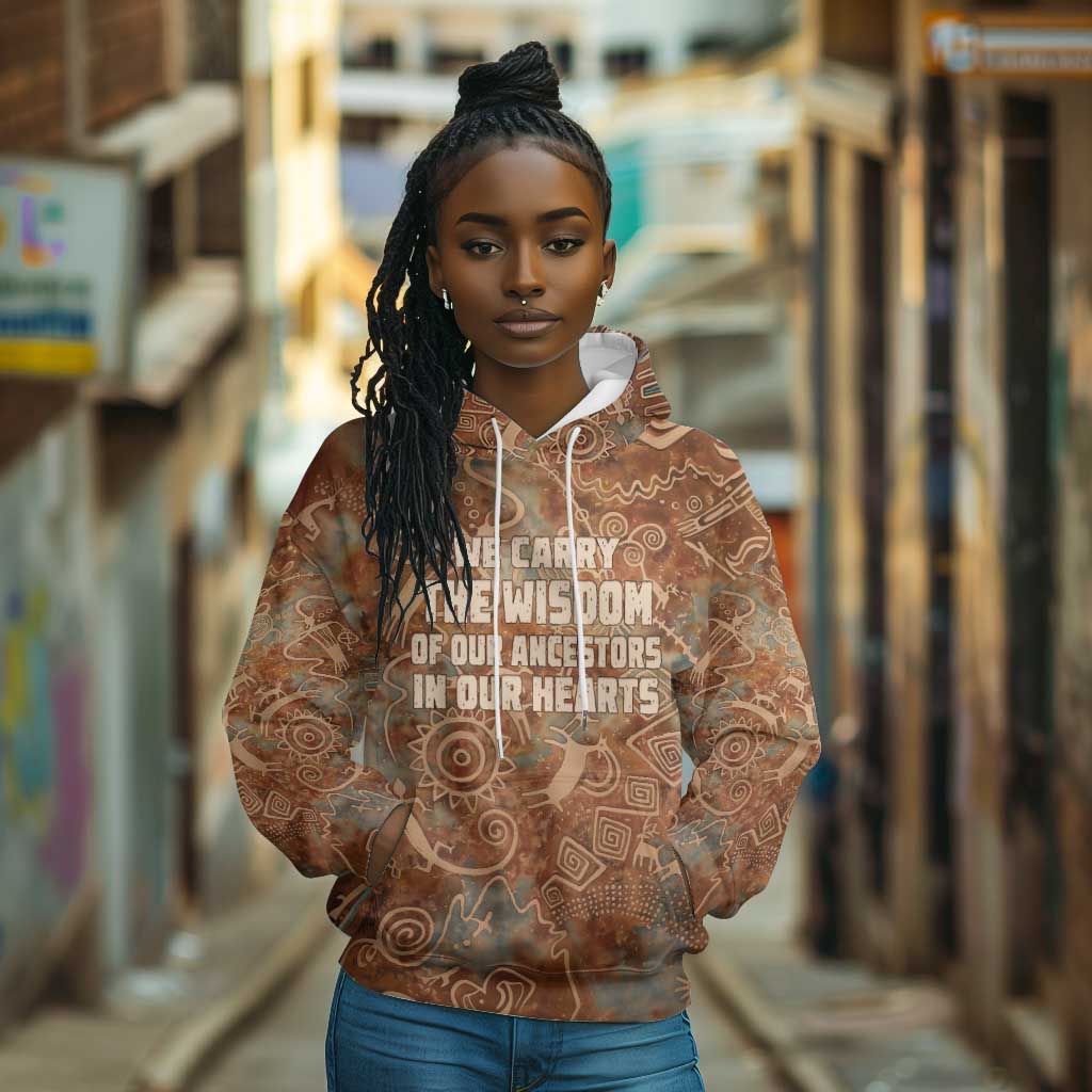 We Carry The Wisdom Hoodie Indigenous Spirit Quote Art - African Pride