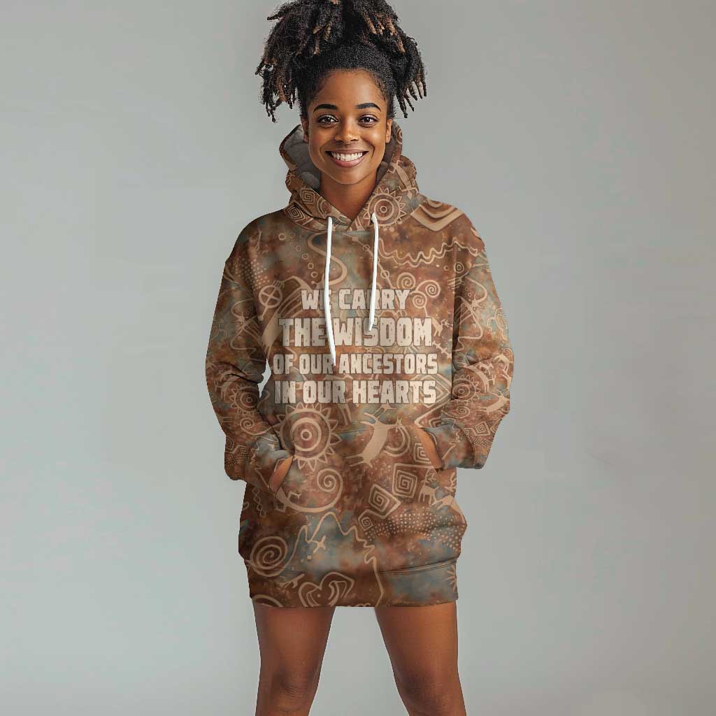 We Carry The Wisdom Hoodie Dress Indigenous Spirit Quote Art - African Pride