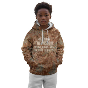 We Carry The Wisdom Kid Hoodie Indigenous Spirit Quote Art - African Pride