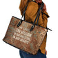 We Carry The Wisdom Leather Tote Bag Indigenous Spirit Quote Art - African Pride