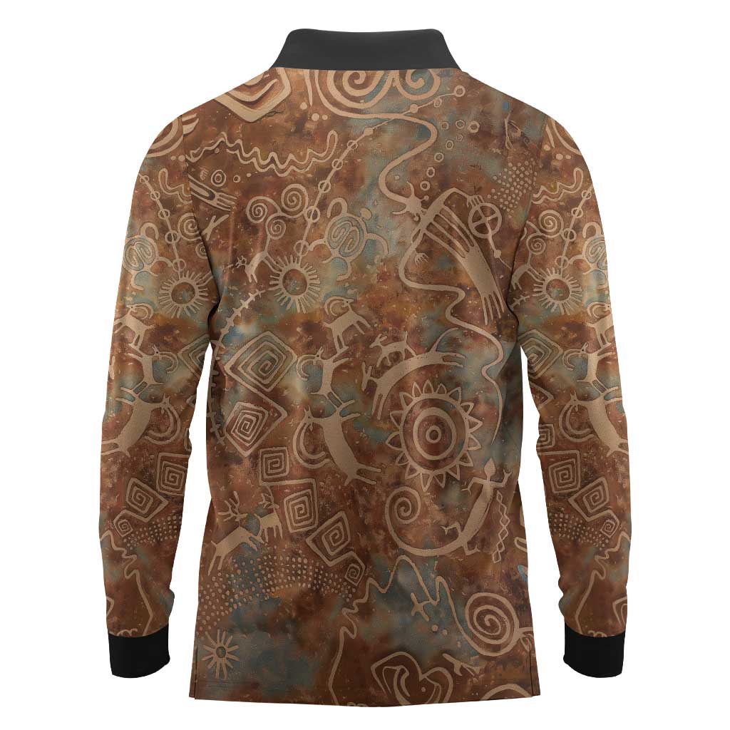 We Carry The Wisdom Long Sleeve Polo Shirt Indigenous Spirit Quote Art - African Pride