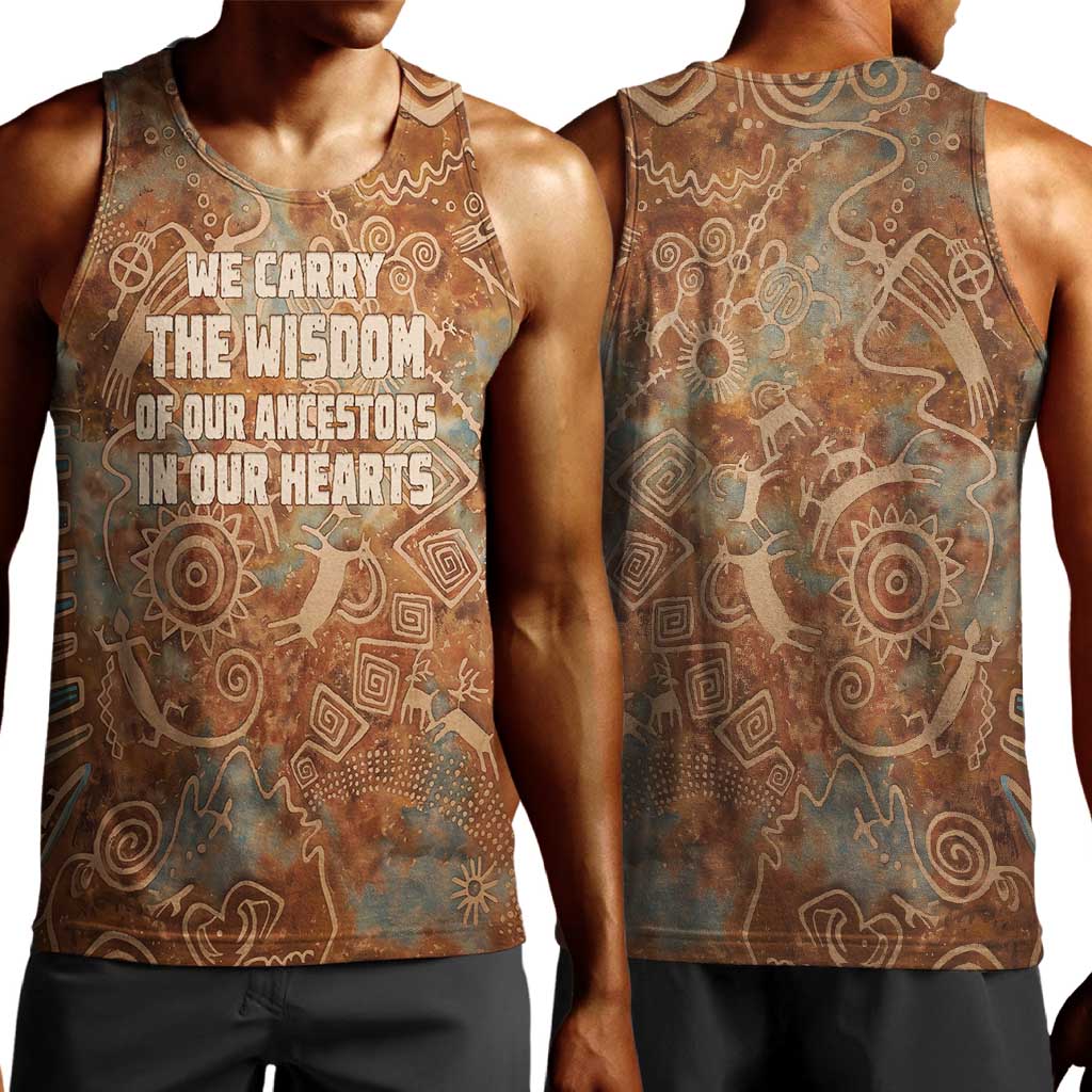 We Carry The Wisdom Men Tank Top Indigenous Spirit Quote Art - African Pride