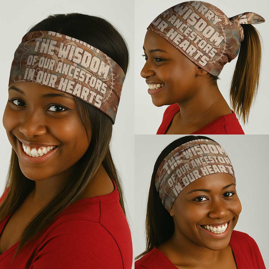We Carry The Wisdom Neck Gaiter Indigenous Spirit Quote Art - African Pride