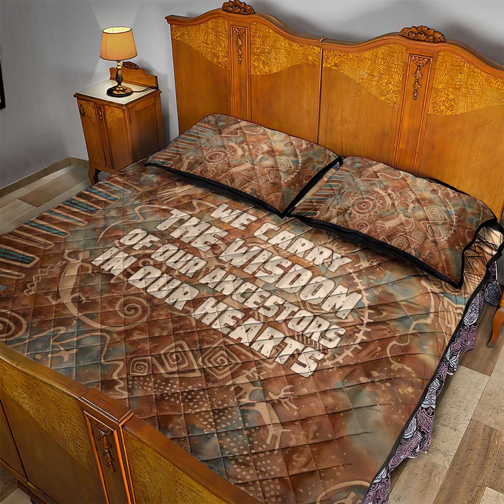 We Carry The Wisdom Quilt Bed Set Indigenous Spirit Quote Art - African Pride