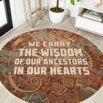 We Carry The Wisdom Round Carpet Indigenous Spirit Quote Art - African Pride