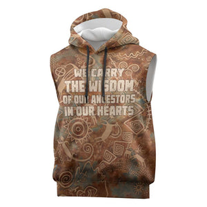We Carry The Wisdom Sleeveless Hoodie Indigenous Spirit Quote Art - African Pride