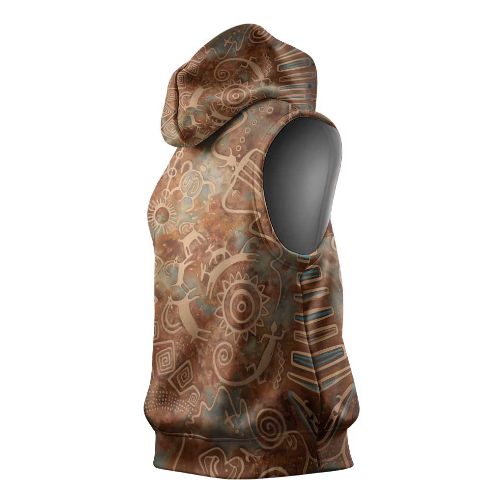 We Carry The Wisdom Sleeveless Hoodie Indigenous Spirit Quote Art - African Pride