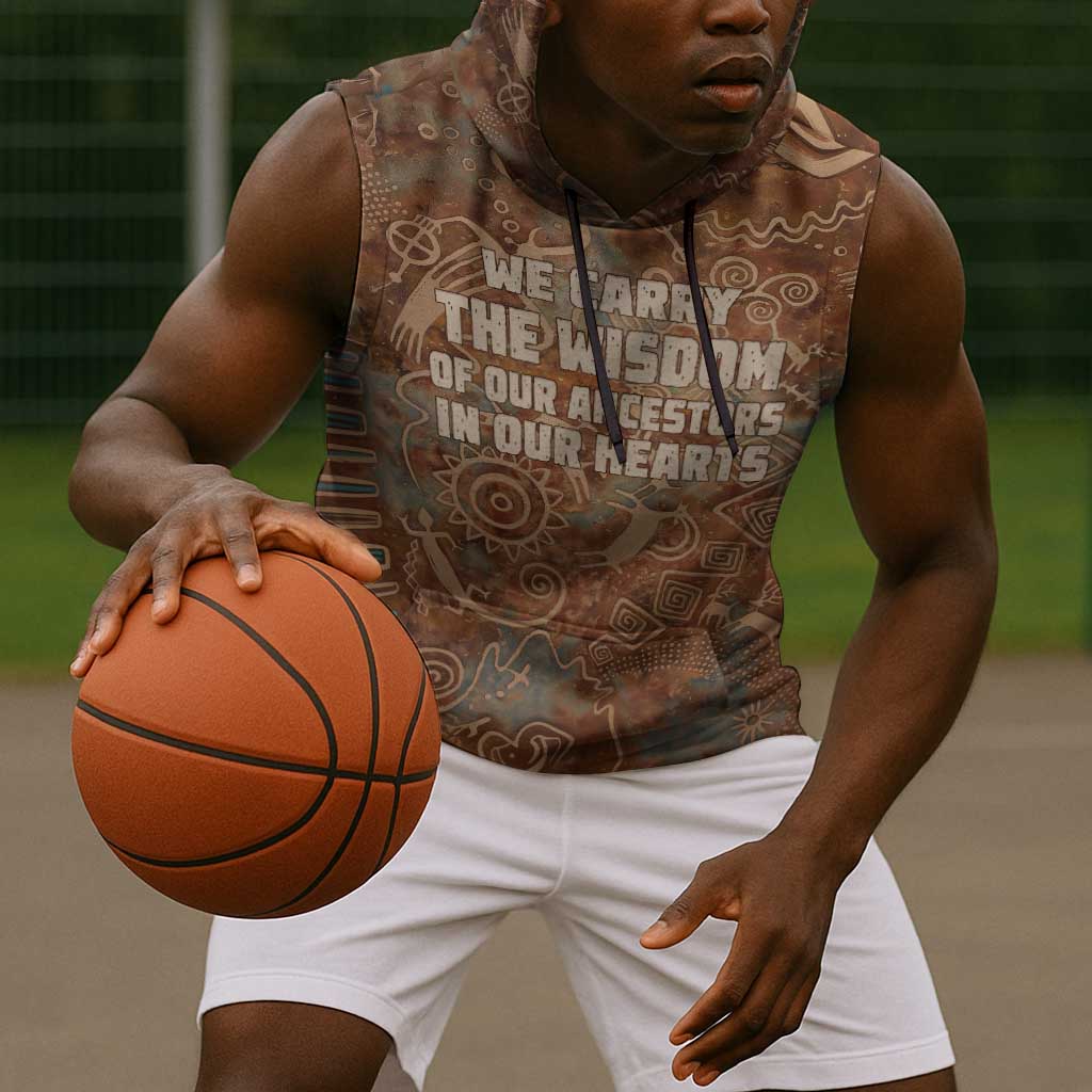 We Carry The Wisdom Sleeveless Hoodie Indigenous Spirit Quote Art - African Pride