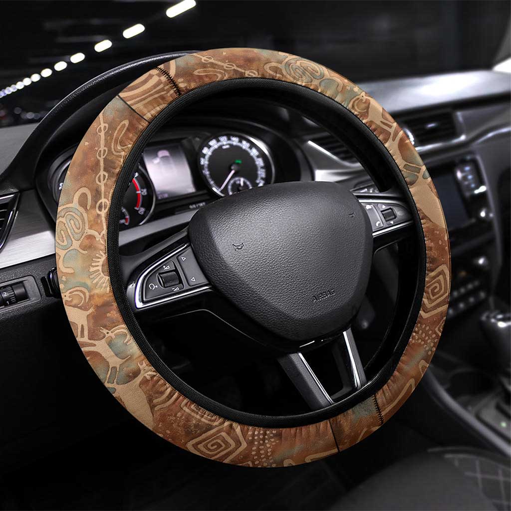 We Carry The Wisdom Steering Wheel Cover Indigenous Spirit Quote Art - African Pride