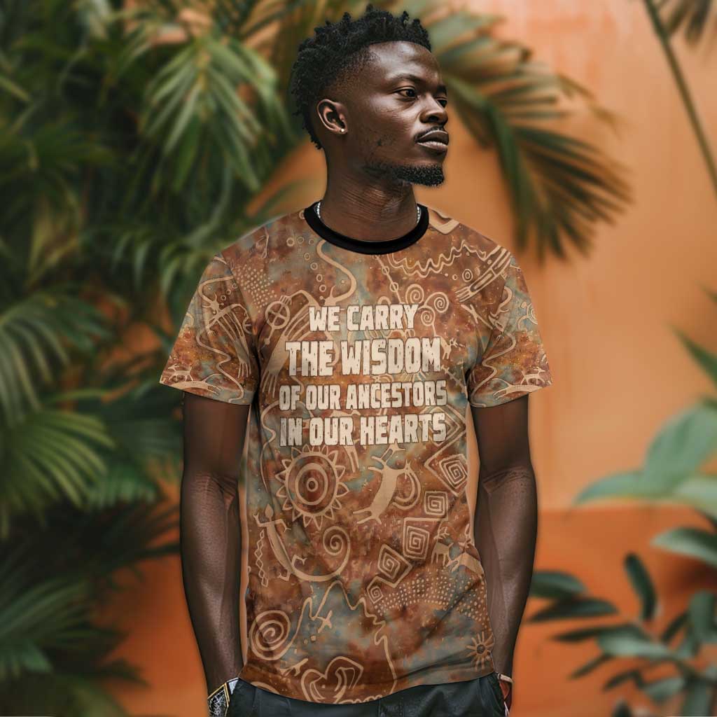 We Carry The Wisdom T shirt Indigenous Spirit Quote Art - African Pride