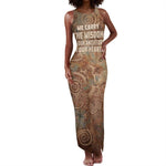 We Carry The Wisdom Tank Maxi Dress Indigenous Spirit Quote Art - African Pride