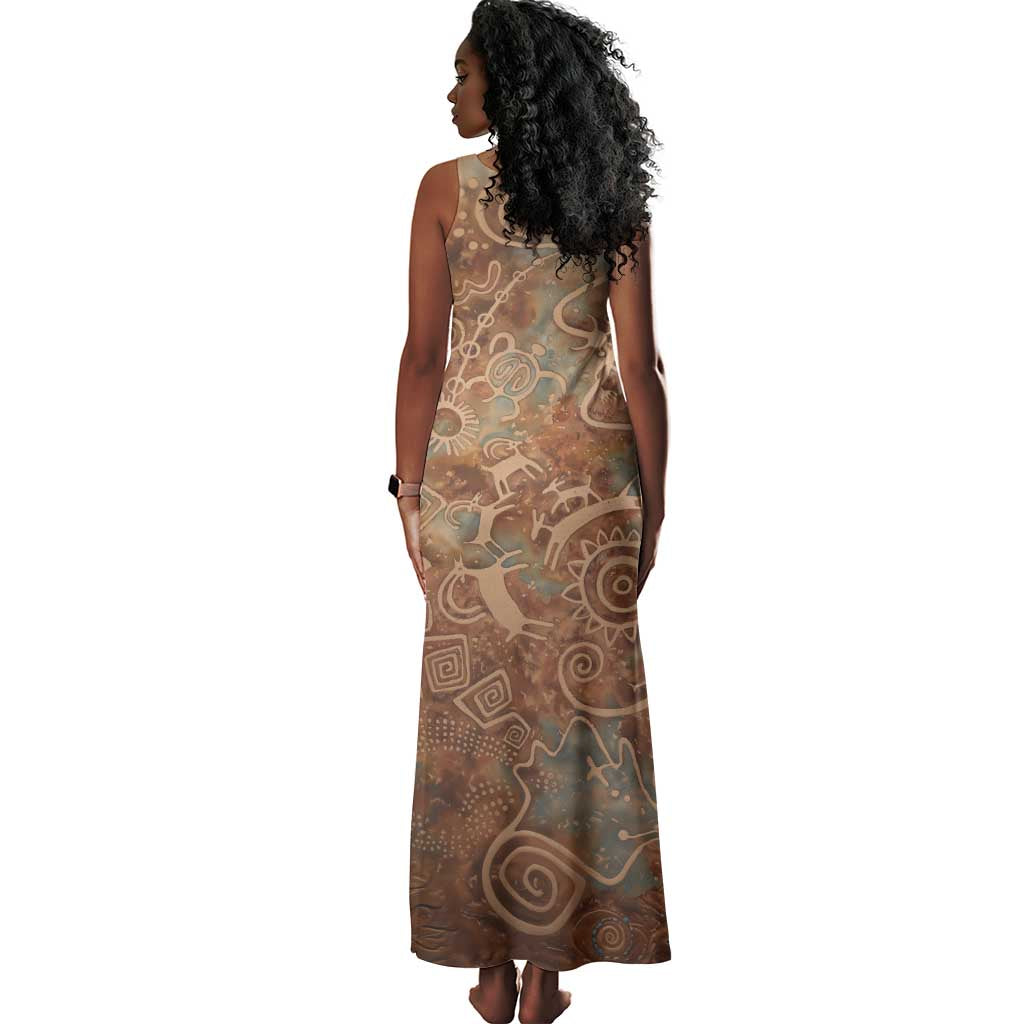 We Carry The Wisdom Tank Maxi Dress Indigenous Spirit Quote Art - African Pride