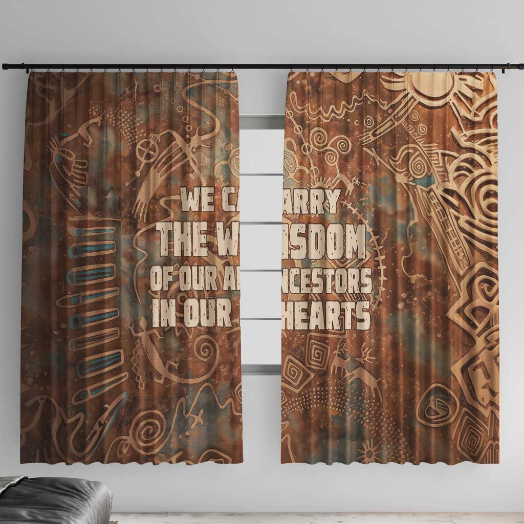 We Carry The Wisdom Window Curtain Indigenous Spirit Quote Art - African Pride