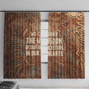 We Carry The Wisdom Window Curtain Indigenous Spirit Quote Art - African Pride