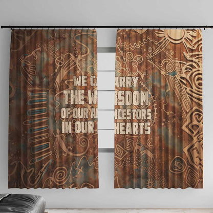We Carry The Wisdom Window Curtain Indigenous Spirit Quote Art - African Pride