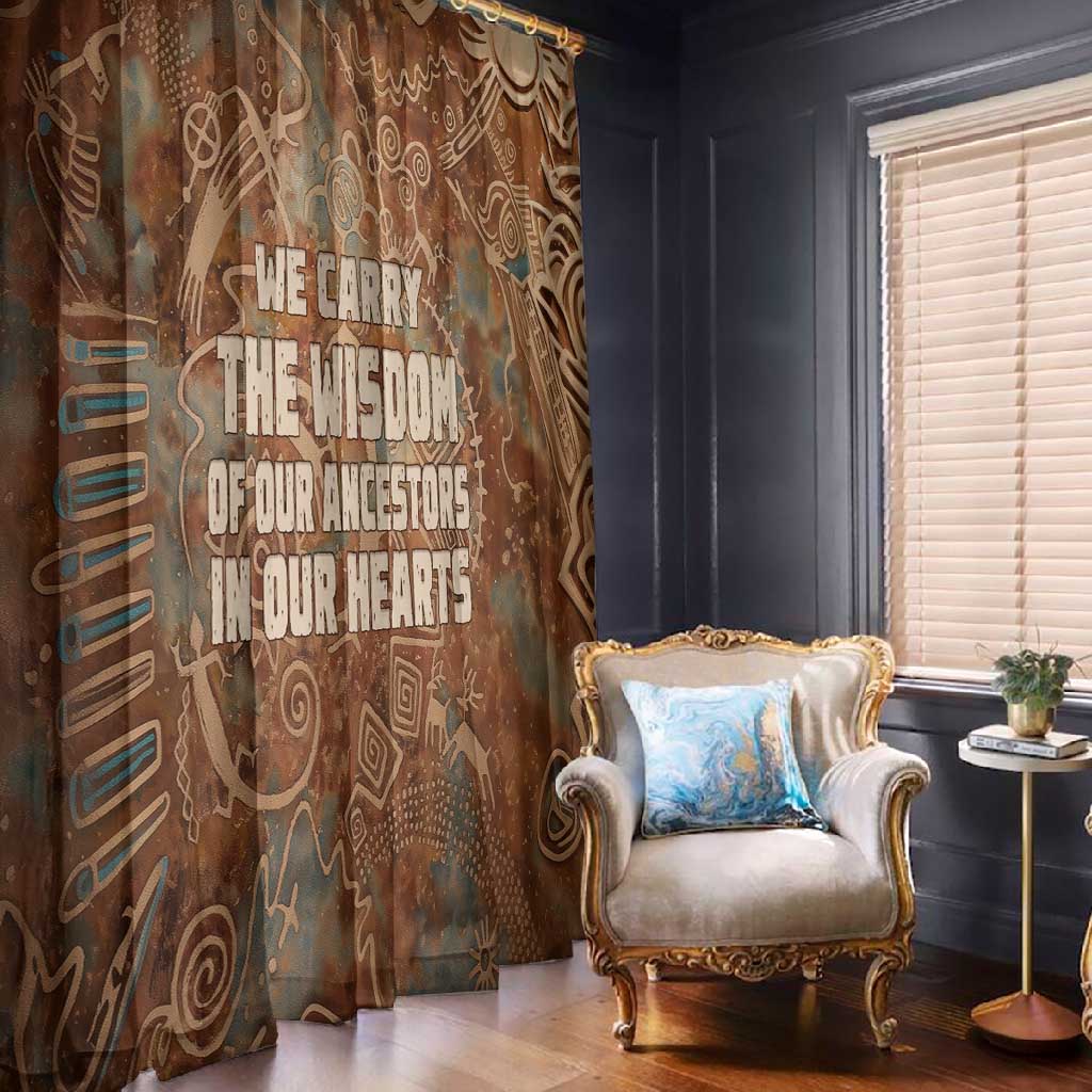 We Carry The Wisdom Window Curtain Indigenous Spirit Quote Art - African Pride