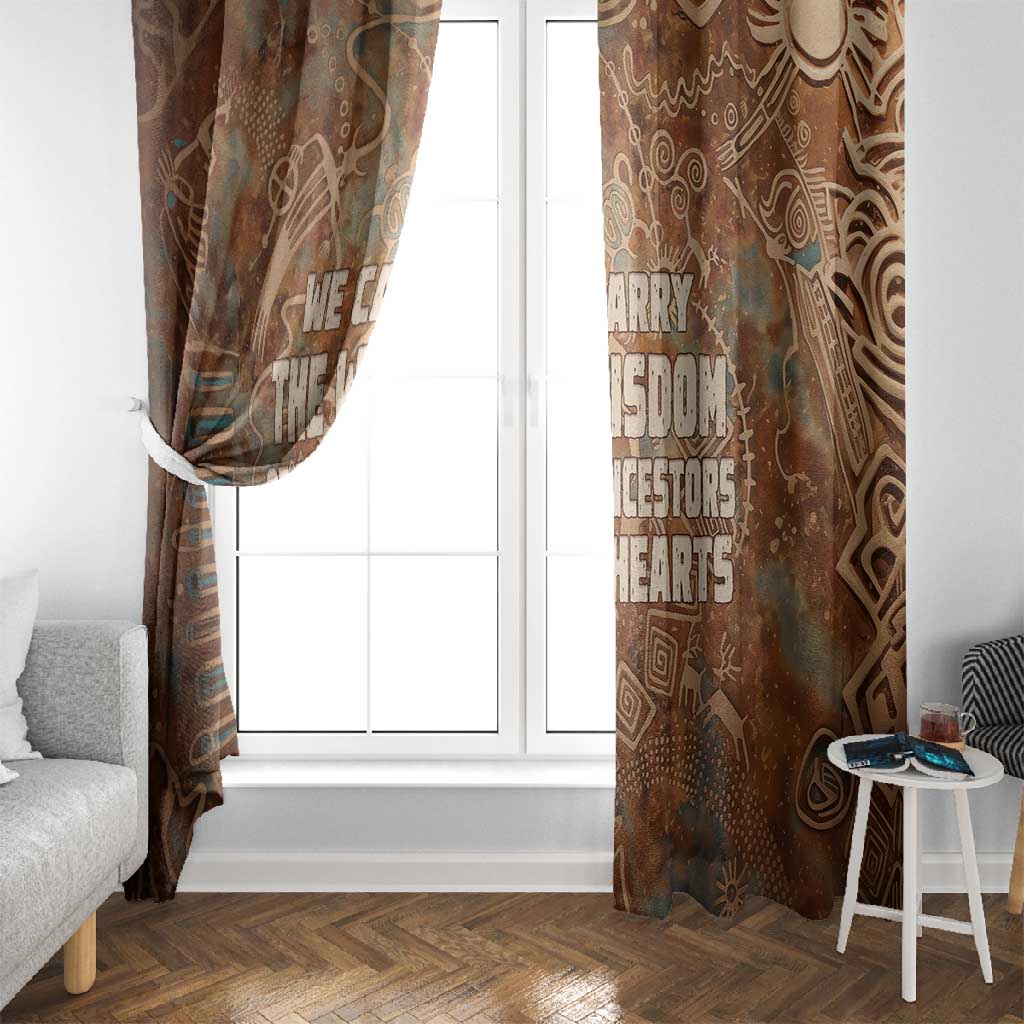 We Carry The Wisdom Window Curtain Indigenous Spirit Quote Art - African Pride