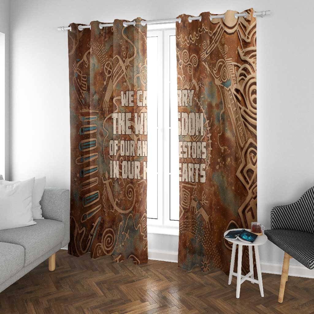 We Carry The Wisdom Window Curtain Indigenous Spirit Quote Art - African Pride