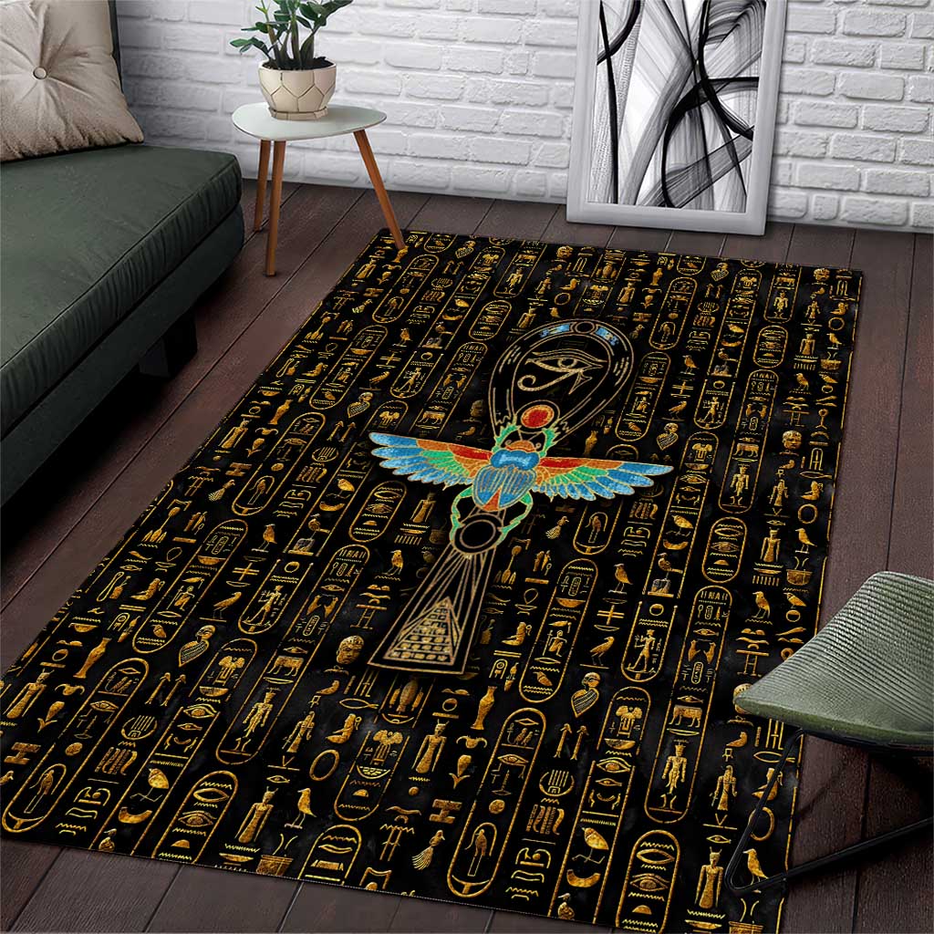 Ankh Horus Scarab Egyptian Area Rug Ancient Egypt - African Spiritual ...