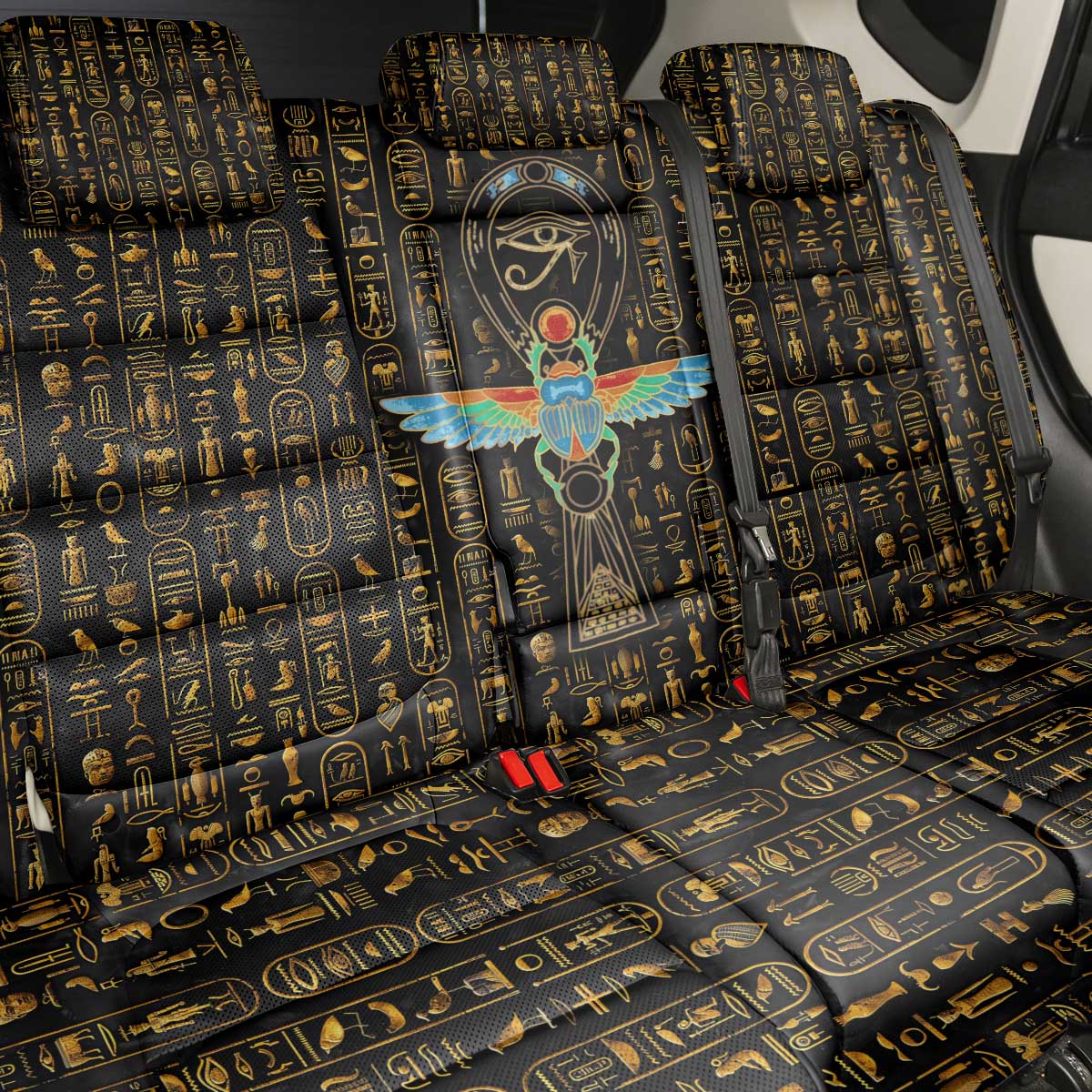 Ankh Horus Scarab Egyptian Back Car Seat Cover Ancient Egypt - African Spiritual Legacy - African Pride