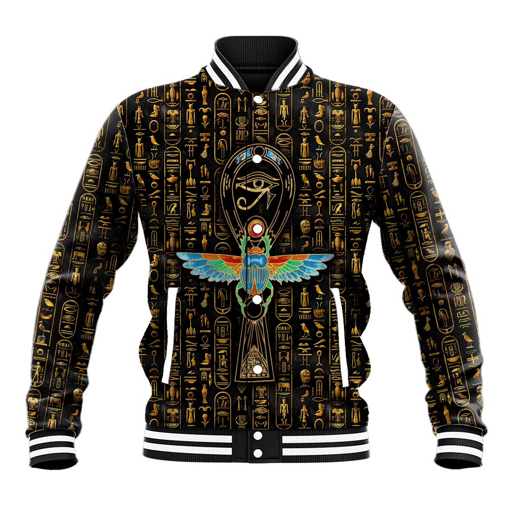 Ankh Horus Scarab Egyptian Baseball Jacket Ancient Egypt - African Spiritual Legacy - African Pride