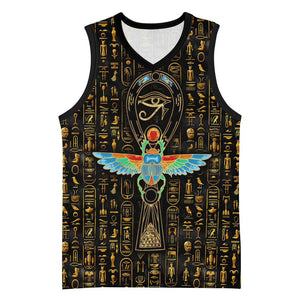 Ankh Horus Scarab Egyptian Basketball Jersey Ancient Egypt - African Spiritual Legacy - African Pride
