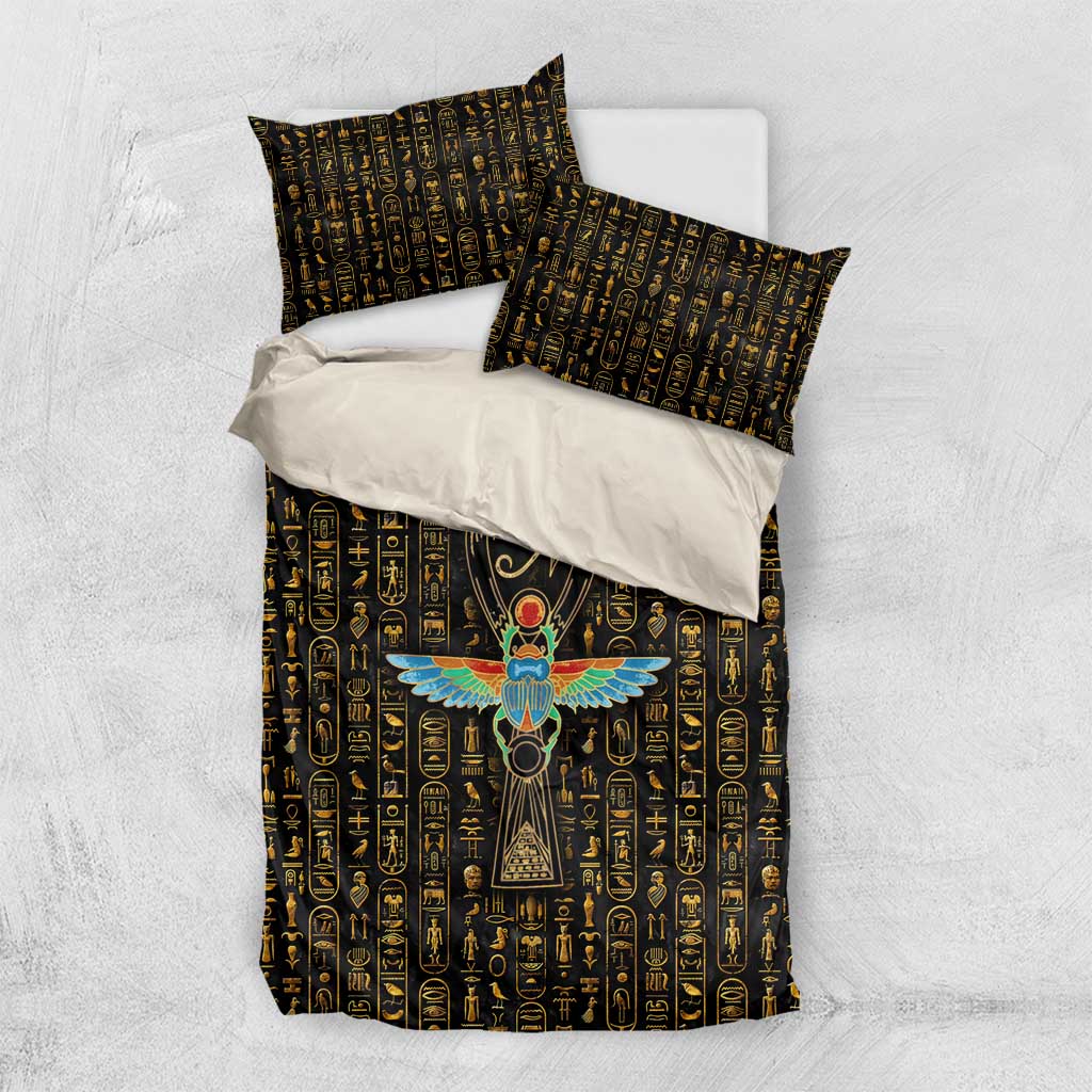 Ankh Horus Scarab Egyptian Bedding Set Ancient Egypt - African Spiritual Legacy - African Pride