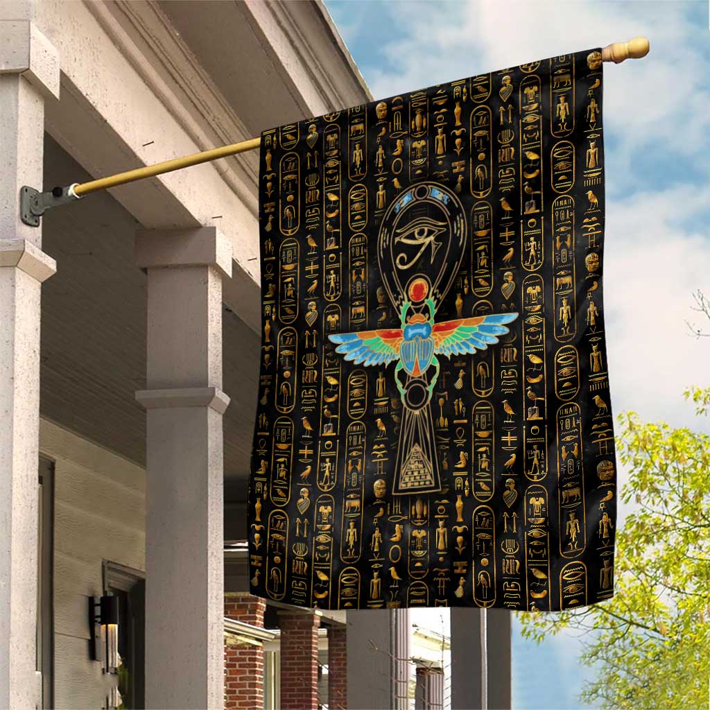 Ankh Horus Scarab Egyptian Garden Flag Ancient Egypt - African Spiritual Legacy - African Pride