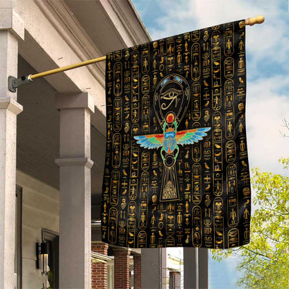 Ankh Horus Scarab Egyptian Garden Flag Ancient Egypt - African Spiritual Legacy - African Pride