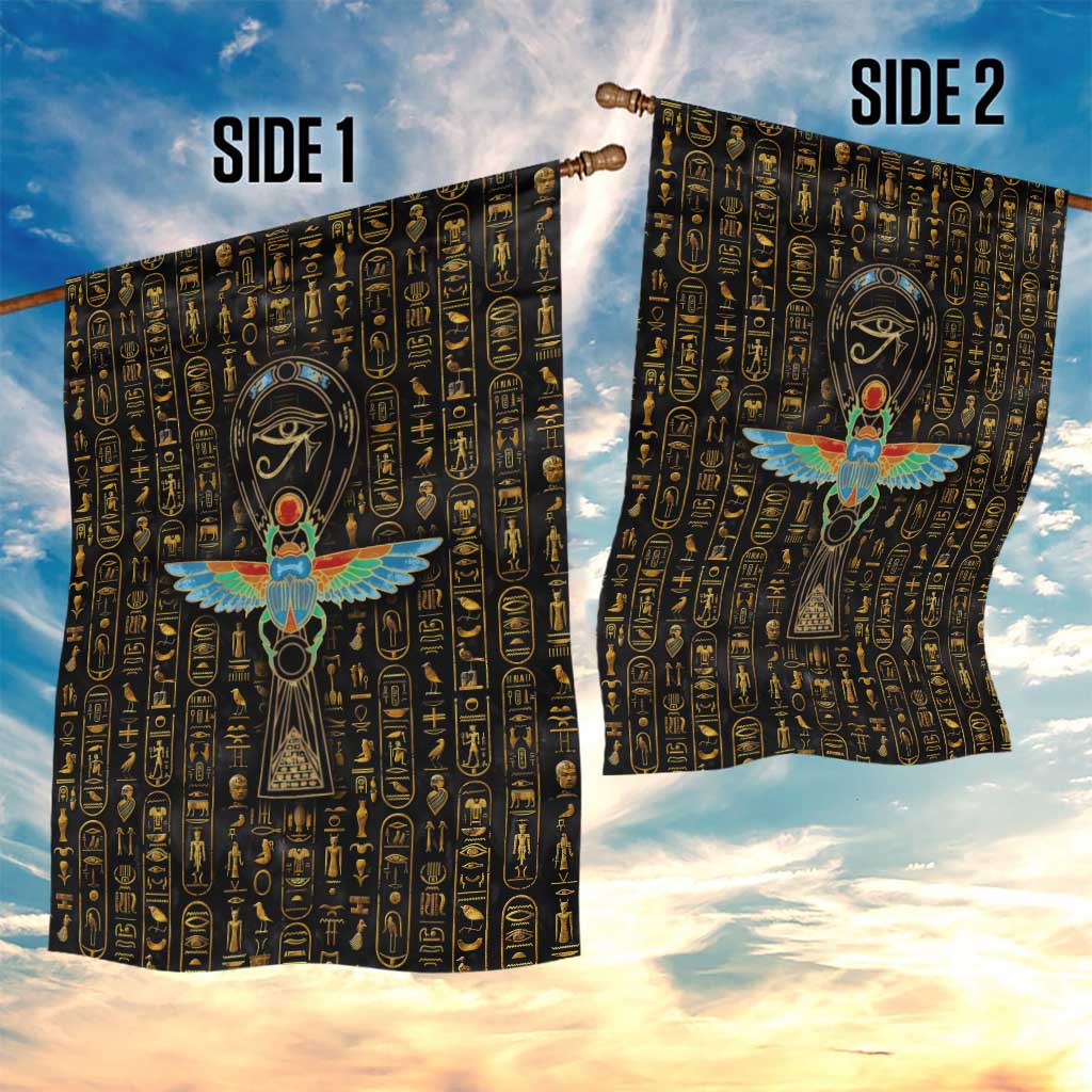 Ankh Horus Scarab Egyptian Garden Flag Ancient Egypt - African Spiritual Legacy - African Pride