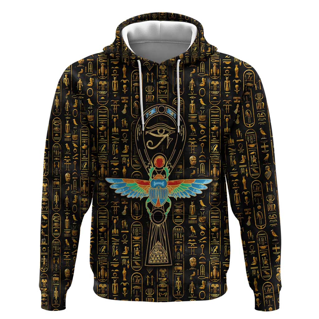 Ankh Horus Scarab Egyptian Hoodie Ancient Egypt - African Spiritual Legacy - African Pride