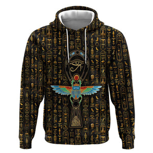 Ankh Horus Scarab Egyptian Hoodie Ancient Egypt - African Spiritual Legacy - African Pride