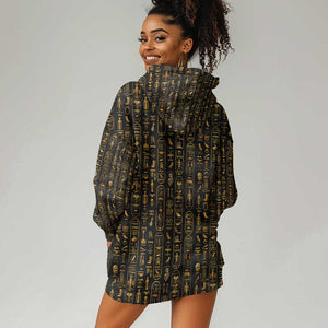 Ankh Horus Scarab Egyptian Hoodie Dress Ancient Egypt - African Spiritual Legacy - African Pride