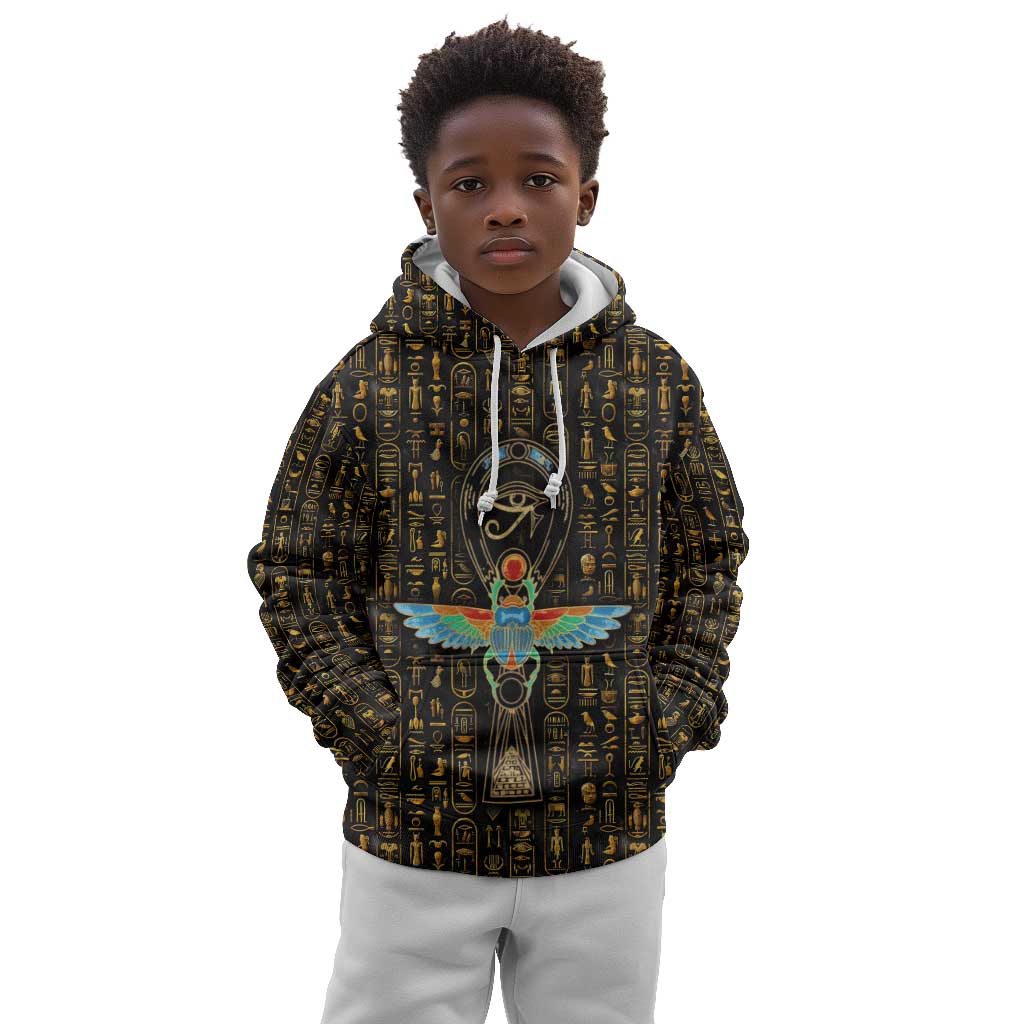 Ankh Horus Scarab Egyptian Kid Hoodie Ancient Egypt - African Spiritual Legacy - African Pride
