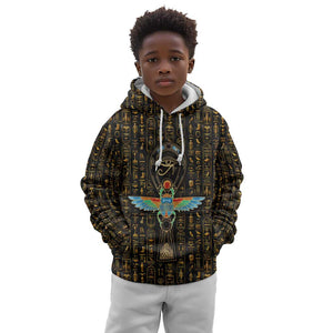 Ankh Horus Scarab Egyptian Kid Hoodie Ancient Egypt - African Spiritual Legacy - African Pride