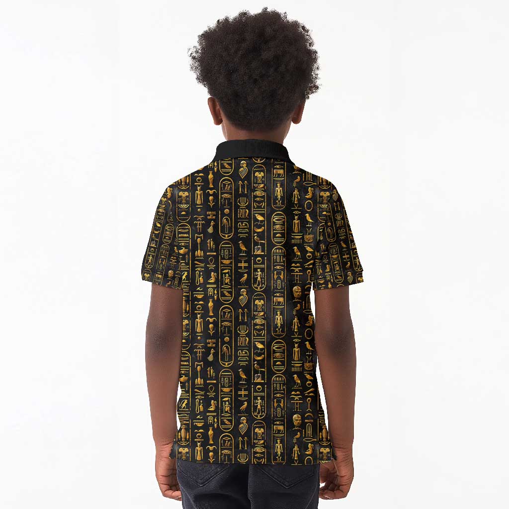 Ankh Horus Scarab Egyptian Kid Polo Shirt Ancient Egypt - African Spiritual Legacy - African Pride