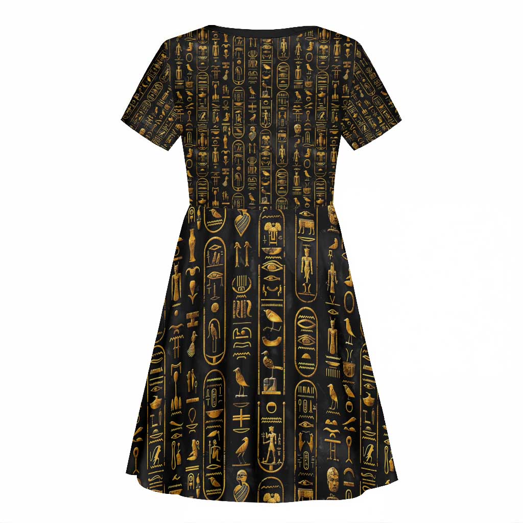 Ankh Horus Scarab Egyptian Kid Short Sleeve Dress Ancient Egypt - African Spiritual Legacy - African Pride
