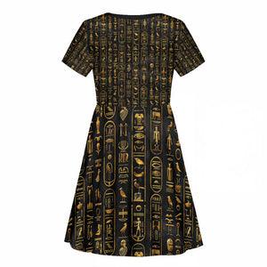 Ankh Horus Scarab Egyptian Kid Short Sleeve Dress Ancient Egypt - African Spiritual Legacy - African Pride
